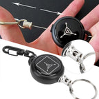 Keychain with retractable wire cable
