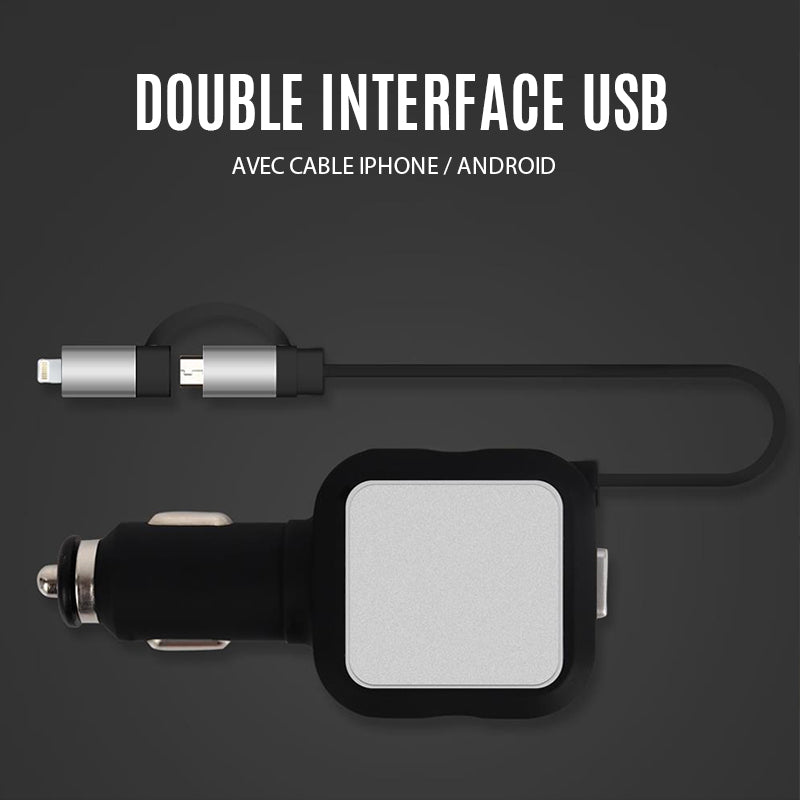 Ciaovie Car Charger Multi with Retractable Charging Cable