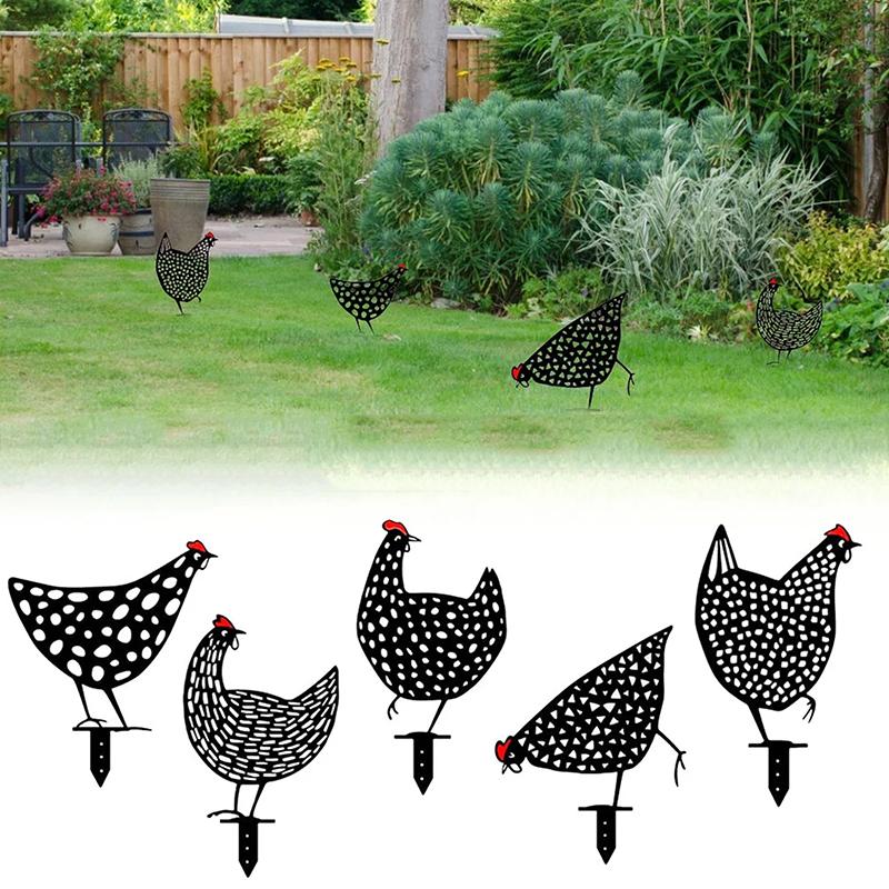 Simulated Chicken Ornament for the Garden