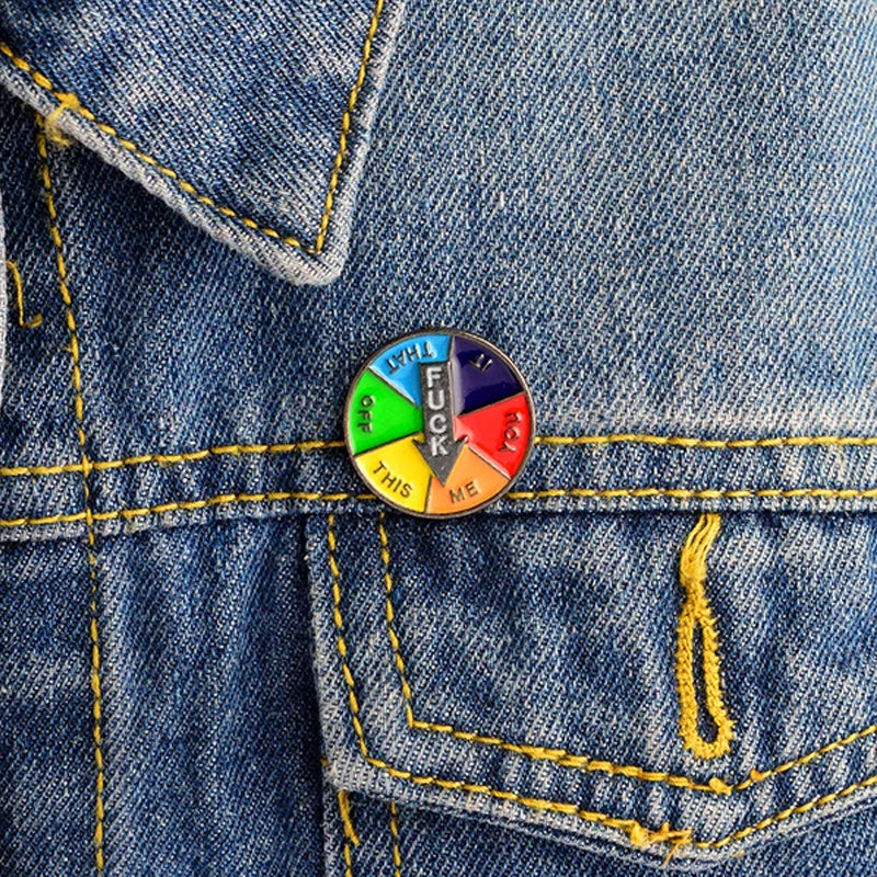 Funny rotating badge