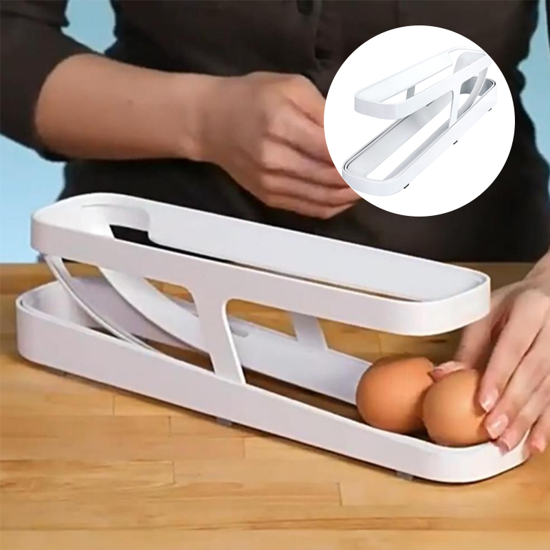 Automatic Rolling Egg Holder with 2 Tiers for 14 Eggs
