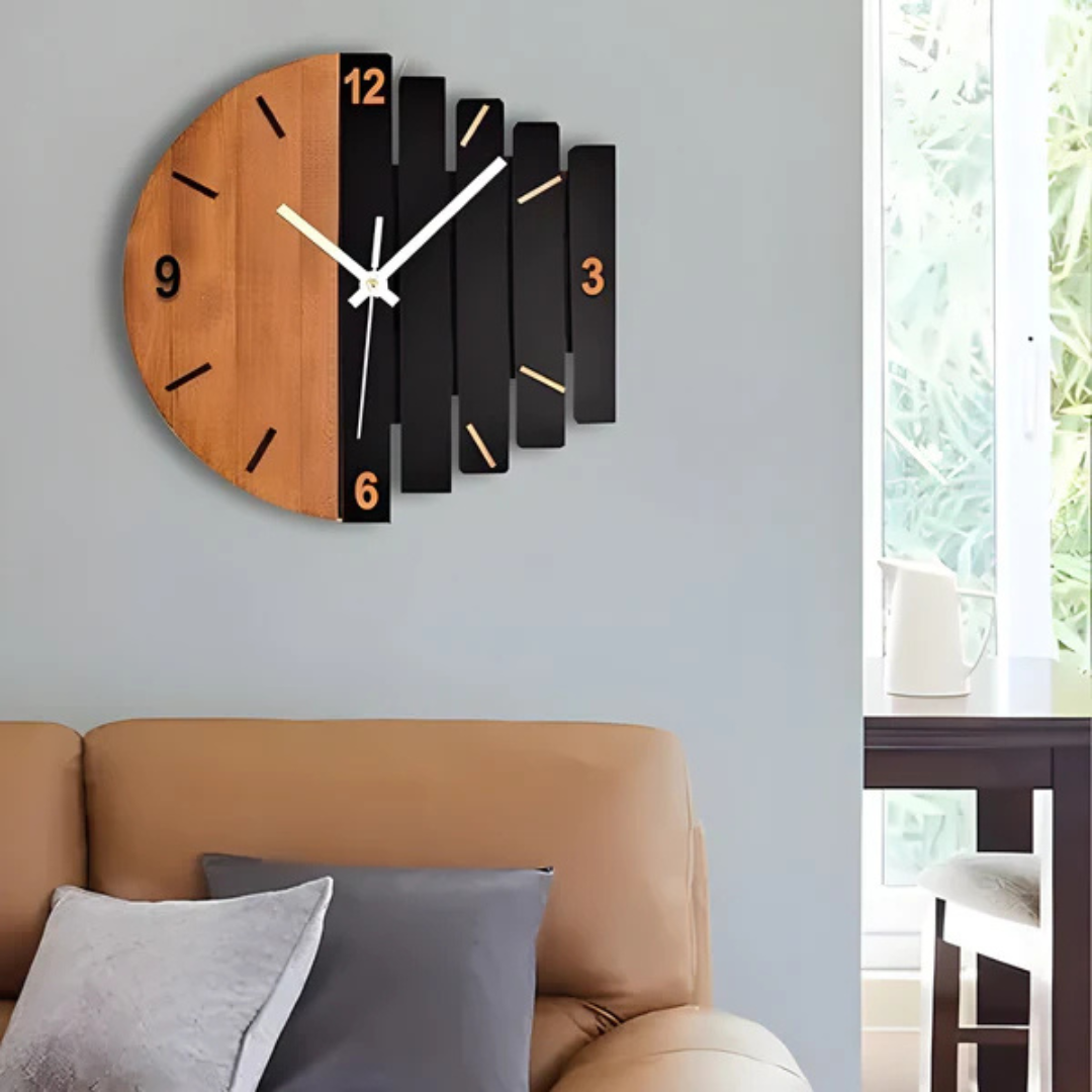 Large Wooden Clock for Interiors