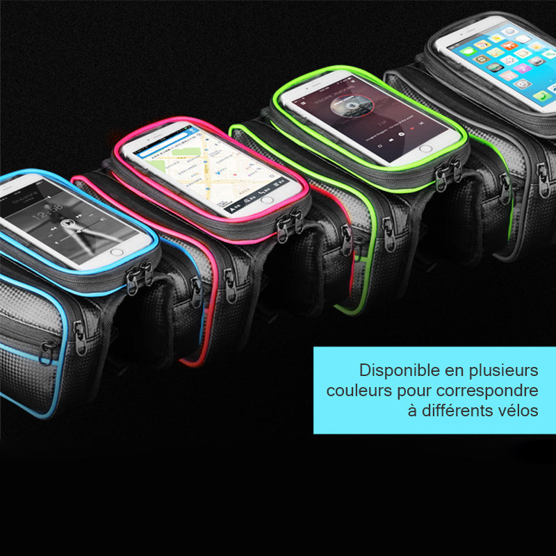Mountain bike bag with waterproof touchscreen