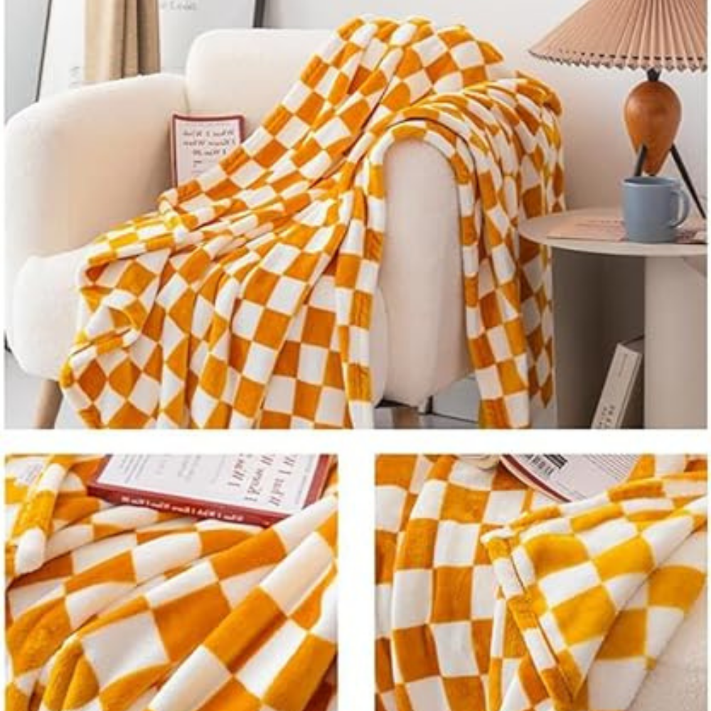 Stylish blanket in checkered pattern for your home
