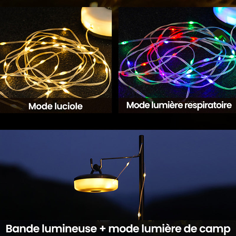 Portable, expandable, waterproof string lights for outdoor use