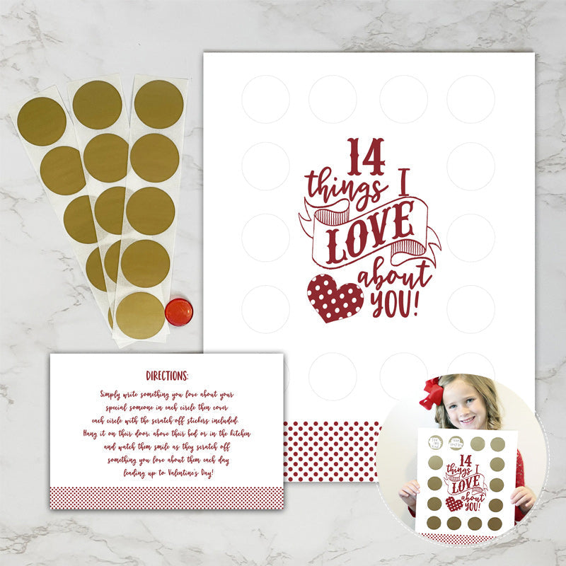 Valentine's Scratching Advent "14 Things I Love About You!"
