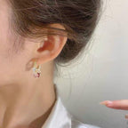 Gold Glitter Colorful Zircon Earrings