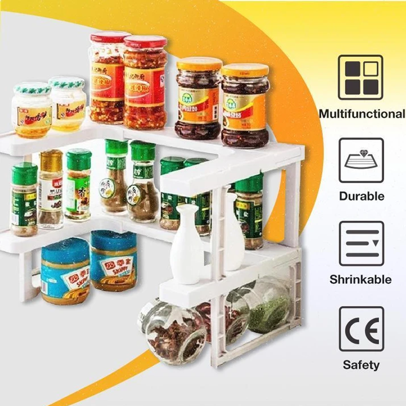 Adjustable Two-Layer Spice Rack