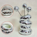 Mirror-clad disco vase with retro charm and modern flair