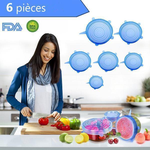 6-piece silicone bowl lid