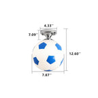 SportLume Creative Ceiling Light | Basketball & Football Design | Semi-Mount | Glass Lamp