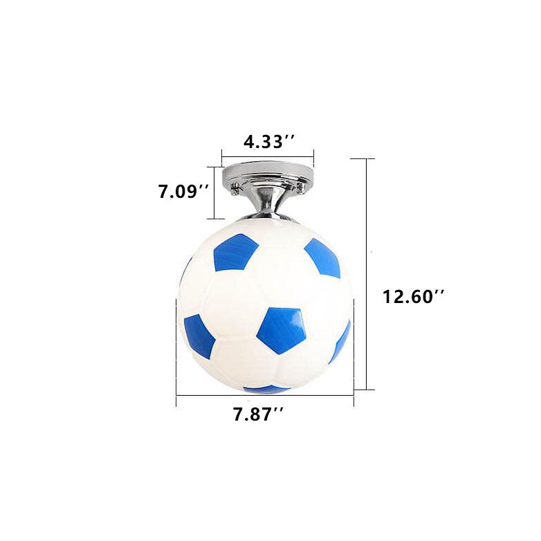 SportLume Creative Ceiling Light | Basketball & Football Design | Semi-Mount | Glass Lamp