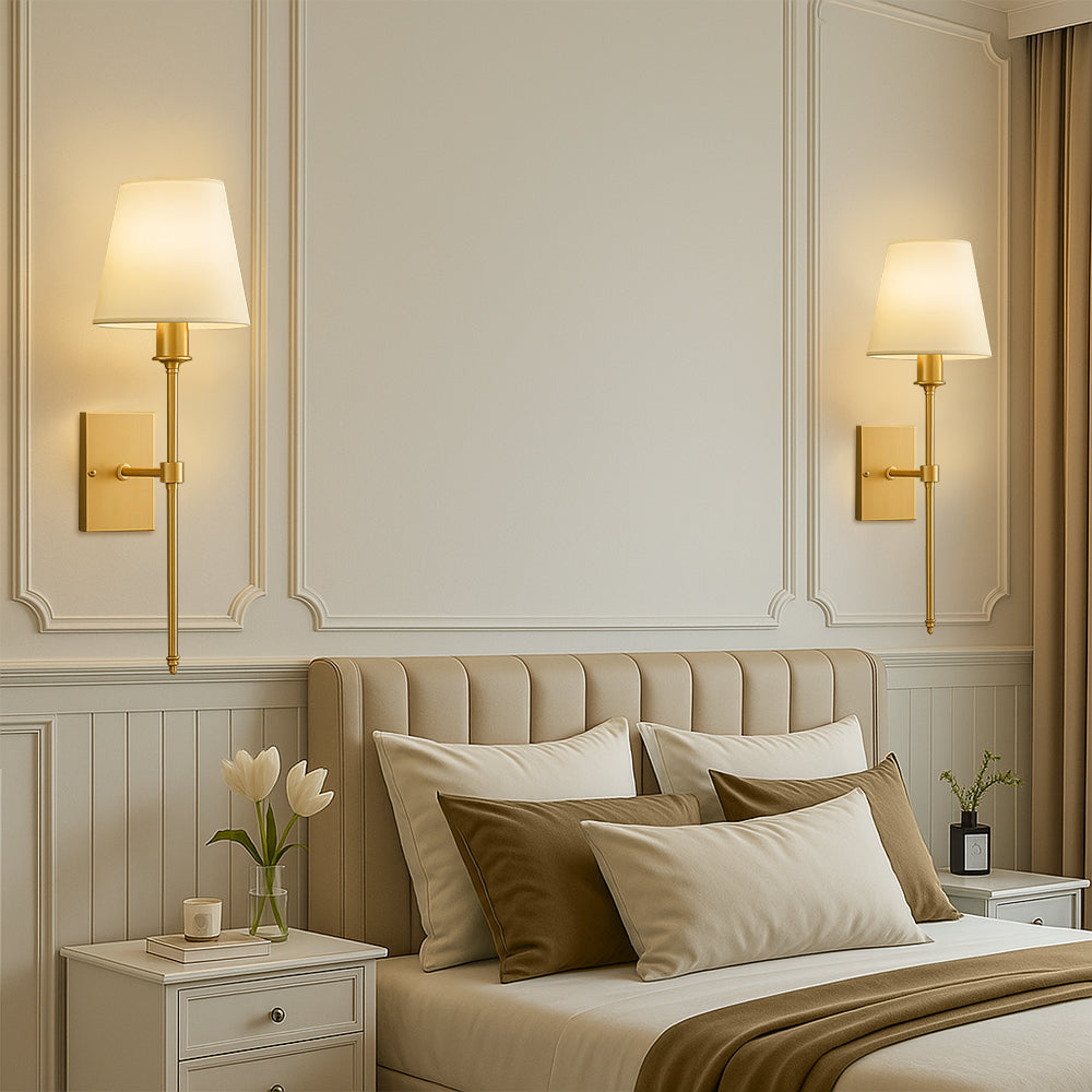 (2 Pieces) Wired Wall Lamp – Stylish Lamp Set for Lighting Above a Mirror or Bed
