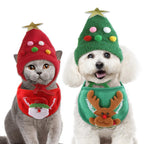 Christmas Pet Hat with Fluff and Golden Edge