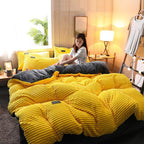 Thickened Corduroy Velvet Bedding Set