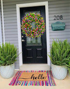 BloomWreath Spring & Summer Front Door Wreath | Handmade Floral Grapevine Accent
