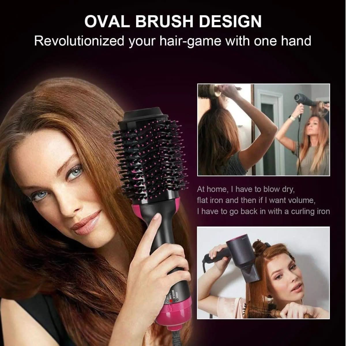 4-in-1 hairdryer & straightener for volume, shine & styling versatility