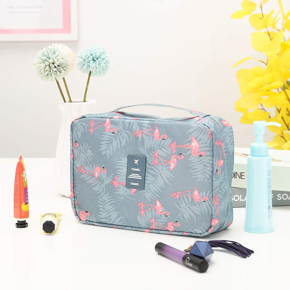 TravelEase – Water-repellent Cosmetic Bag with Hook and Compartments | Travel Toiletry Bag
