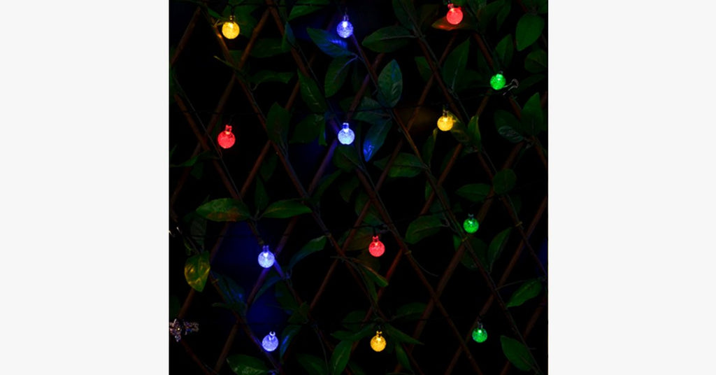 Solar-powered LED crystal ball lights - Stylishly decorate!