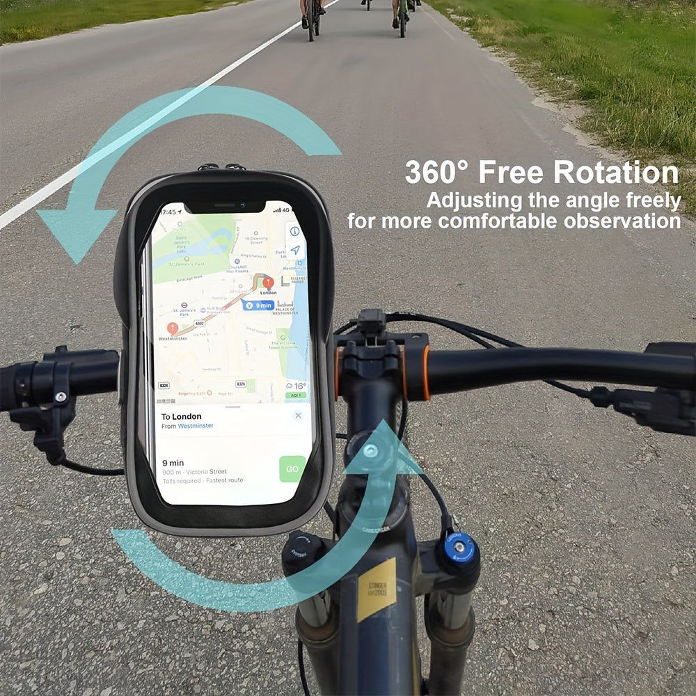 Waterproof Phone Holder for Bicycle and Motorcycle – 360° Rotatable and Suitable for 4.5–6.4 Inches