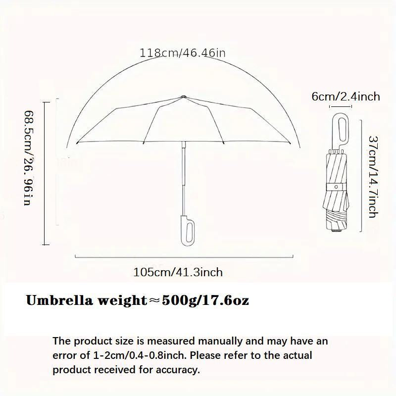 Windproof Folding Umbrella with Ring Buckle Handle