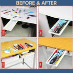 Storage drawer under the table without perforation