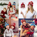 🎅LED Christmas Knitted Hats Light up Xmas Beanie