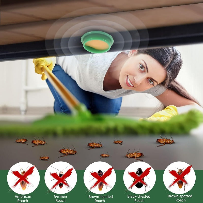 Roach Bait Discs, 24-Pack with Enclosed Housing for Indoor Placement