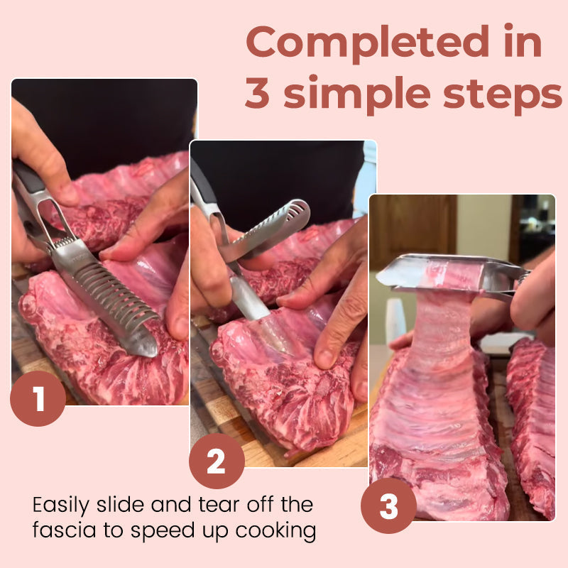 Rib Membrane Remover Tool | Stainless Steel | Ergonomic Handle | Easy Meat Prep