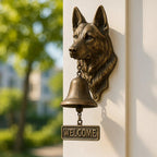Welcome Bell Shepherd Bronze – Elegant Wall Bell with German Shepherd Design