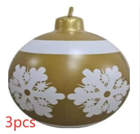 Inflatable Christmas Ball Outdoor Decoration 60cm – Weather Resistant PVC Christmas Decoration
