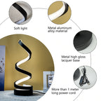 Modern Spiral Table Lamp – Creative LED Desk Lamp with Gentle Warm Light, Perfect for Bedroom, Living Room, and Study Decor