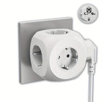 Compact Portable Power Plug Cube with 5 Electric Outlets – Lightweight and Safe for Home, Office, and Travel