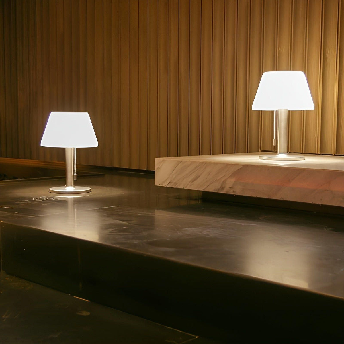 Elegant solid table lamp for outdoor charm