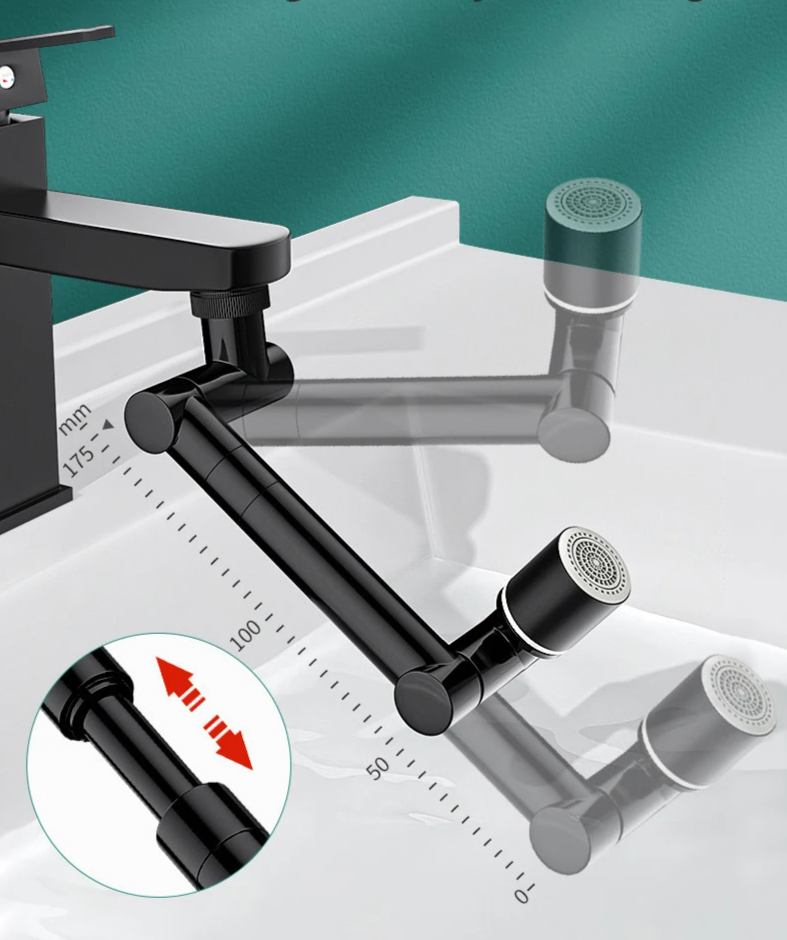 FlexiFlow 360° rotatable and extendable faucet head