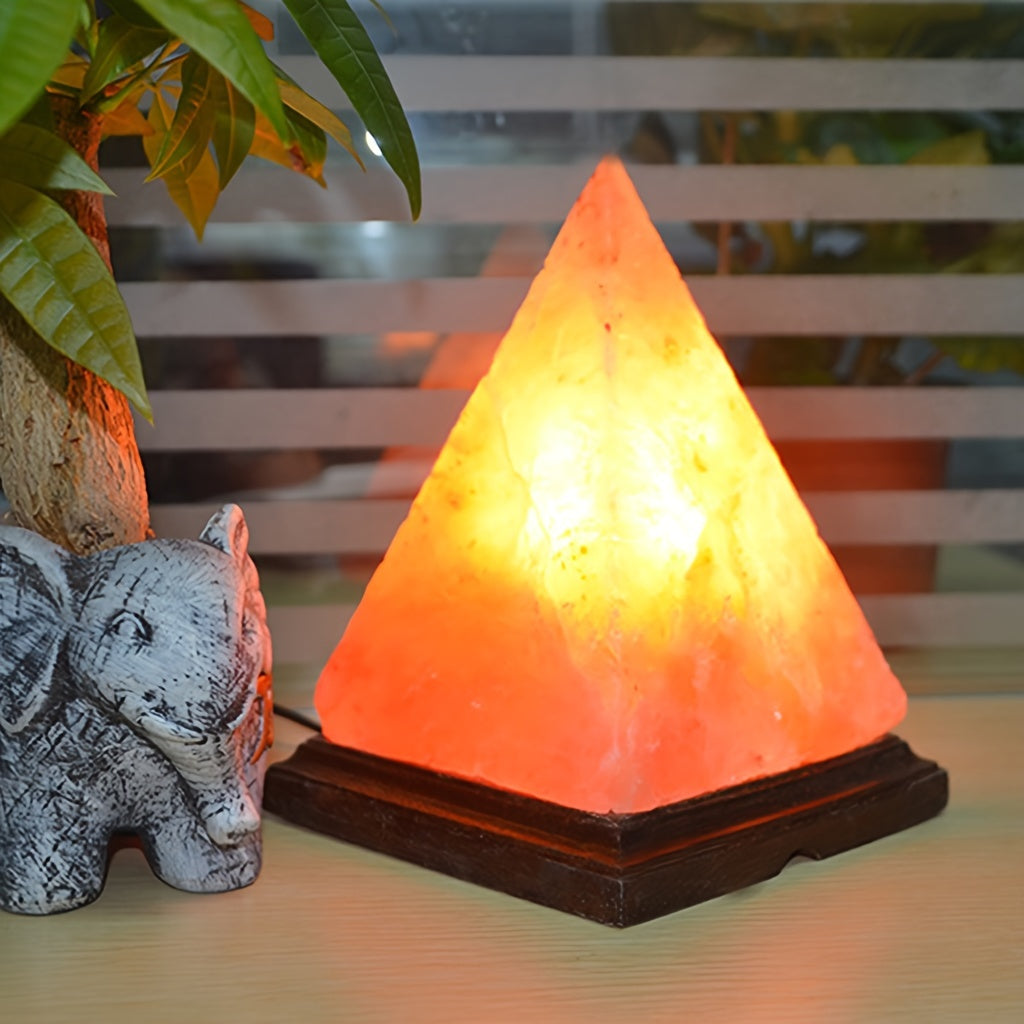 Salt lamp - Handcrafted Himalayan salt lamp with 8-color changing LED, USB powered