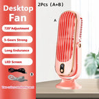 Portable Mini Air Conditioner with USB Charging – 5 Speeds & 720° Rotation