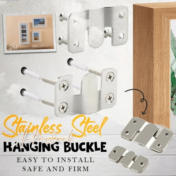 Interlock Hanging Clip — Stainless Steel Wall Art Hooks with Secure Hold (5 Pieces)