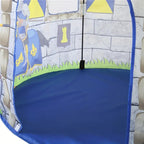 Knight play tent for children with castle design and carrying bag