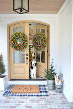 BloomWreath Spring & Summer Front Door Wreath | Handmade Floral Grapevine Accent
