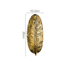 Nordic Light Luxury Style on Golden Feather Plate Retro Jewelry Plate Storage Plate Snack Plate Home Decor