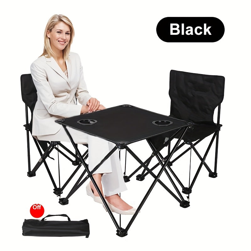 Foldable Garden Seating Group Campafleur | 2 Chairs & 1 Table | Floral Pattern | Portable & Weatherproof