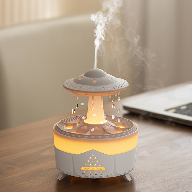 Relaxing Raindrop Aromatherapy Essential Oil Diffuser - LED Light & Humidifier
