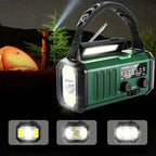 Solar emergency radio with power bank – crank radio with LED flashlight for camping & outdoor