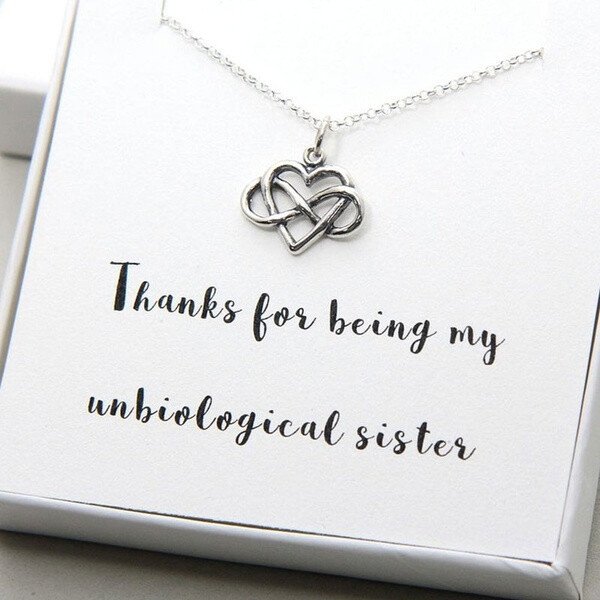 Love Bow Non-biological Sister Necklace Best Friend Necklace