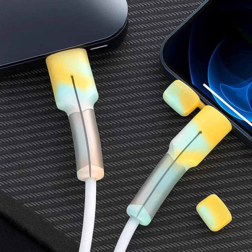 2-pack silicone charging cable pRedector with dust cap