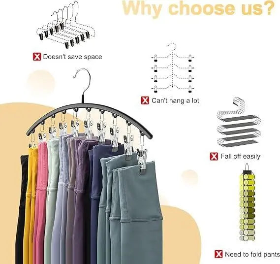 2-piece Set Leggings Organizer Hangers – with 20 Clips for space-saving storage!