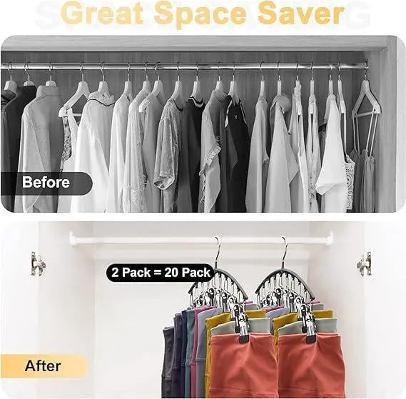 2-piece Set Leggings Organizer Hangers – with 20 Clips for space-saving storage!