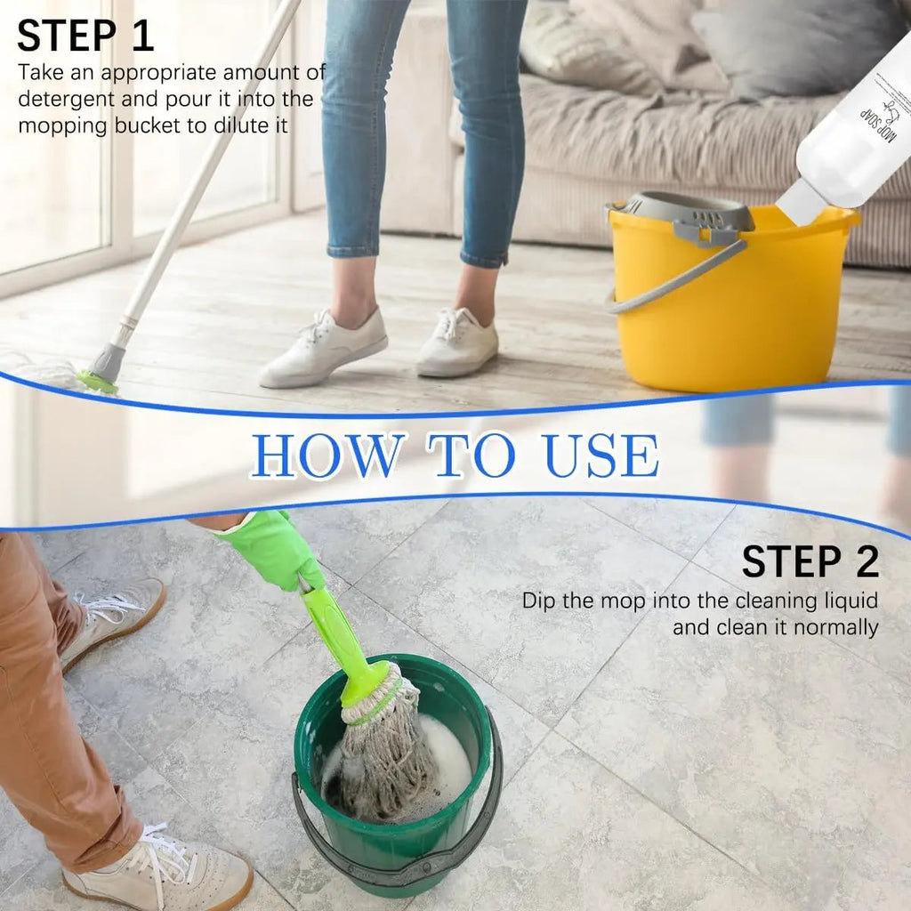2-piece Set Mop Soap Cleaner – highly fragrant formula for fresh, effective floor cleaning!