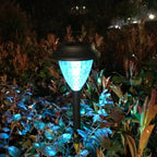 2-piece set solar garden lights – LED pathway lights with sun pattern projection!